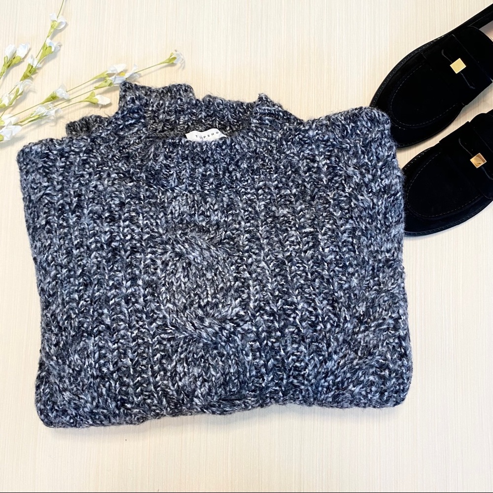 Topshop NWT Grey Cowl Neck Chunky Sweater